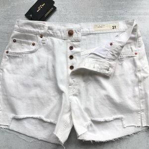 Rag & Bone Shorts Optic White Vintage Cut Off Size 31 NWT